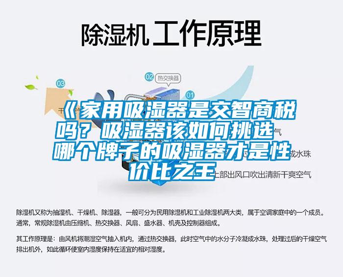 《家用吸湿器是交智商税吗？吸湿器该如何挑选 哪个牌子的吸湿器才是性价比之王